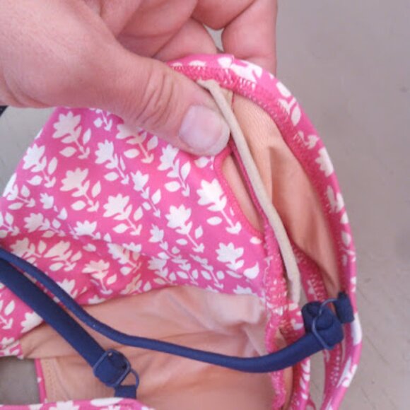 J. Crew | NWOT One Piece Swimsuit Twist-Front Keyhole Pink Stamp Floral 0 - Picture 11 of 16